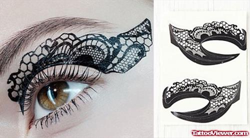 Black Ink Around Eye Tattoo Design