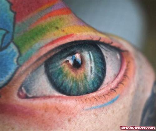 Beautiful Colored Eye Tattoo