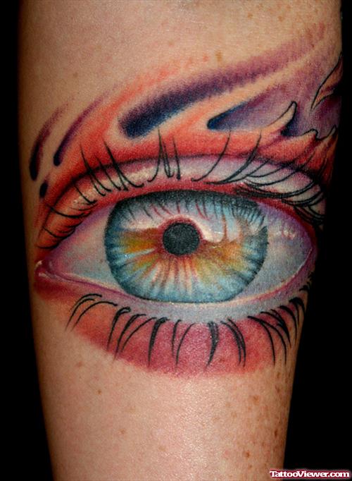 Attractive Beautiful colored Eye Tattoo