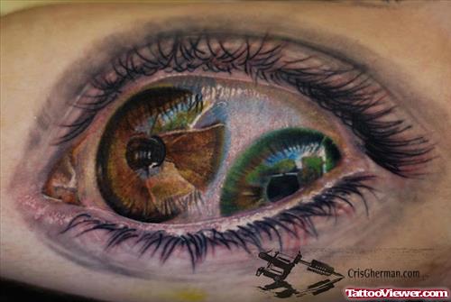 Double Eyeball Eye Tattoo On Bicep