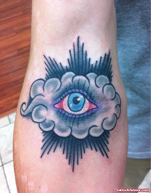 Cloud Eye Tattoo On Arm