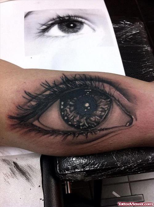 Best Grey Eye Tattoo On Arm