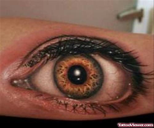 Beautiful 3D Open Eye Tattoo