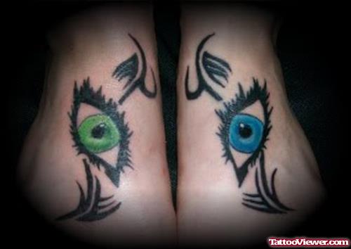 Awesome Tribal Eyes Tattoos