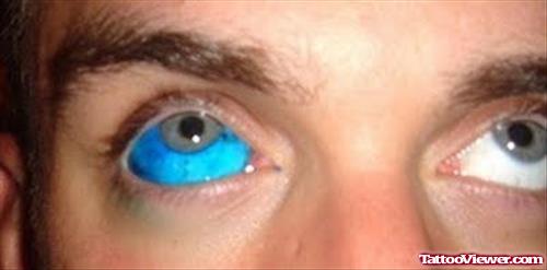 Attractive Blue Eyeball Tattoo