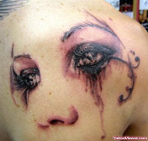 Back Body Girl Eyes Tattoo