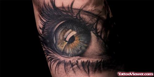 Attractive Colored Eye Tattoo