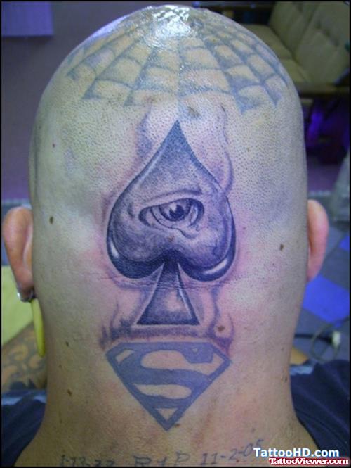 Apider Web, Ace Symbol With Eye Tattoo On Head