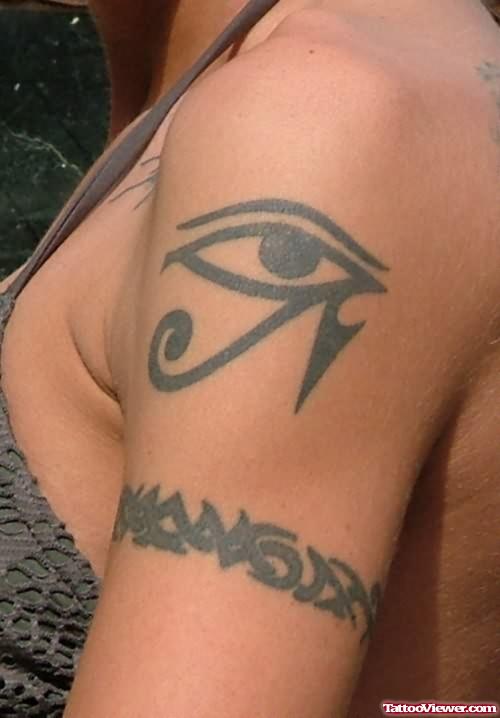 Tribal Band And Eye Tattoo