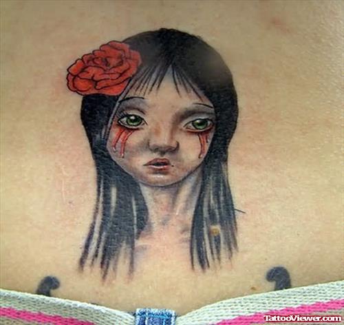 Sad Girl Eyes Tattoo