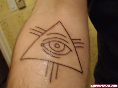 Lining Eye Tattoo On Arm