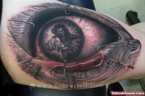 Creepy Eye Tattoo On Arm