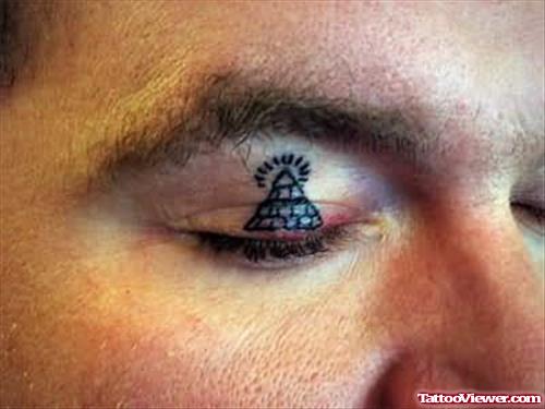 Eyelid Tattoo On Eye Crease