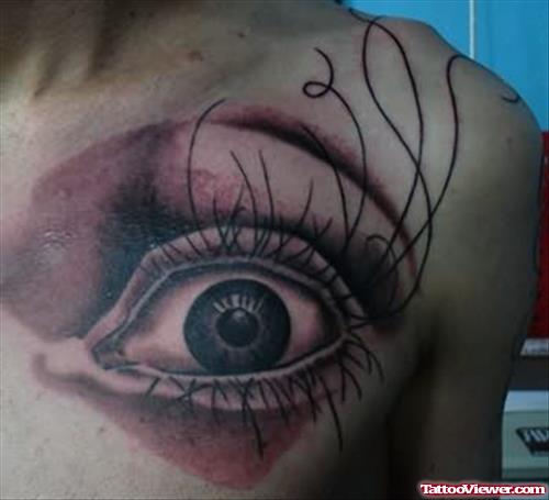 Big Eye Tattoo On Chest