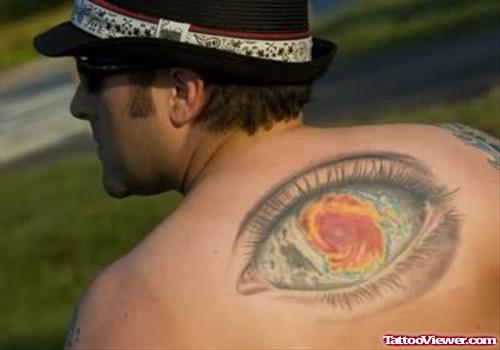 Extreme Eye Tattoo On Back