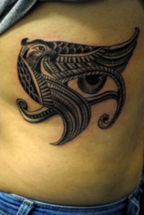 Eye Of Horus Tattoo On Side Rib
