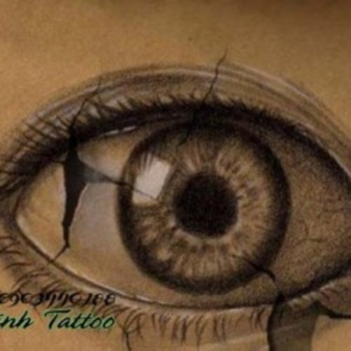 Grey Ink Eye Tattoo Design