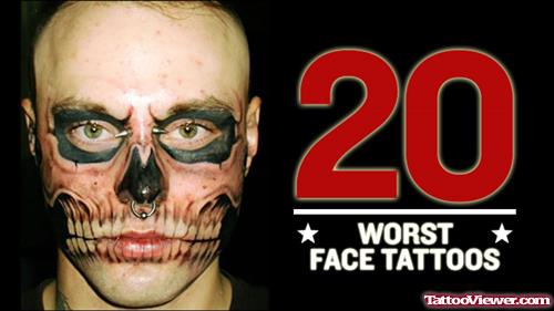 Worst Skull Face Tattoo Design