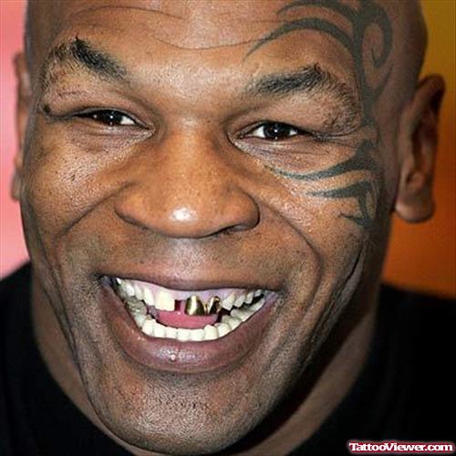 Mike Tyson Tribal Face Tattoo