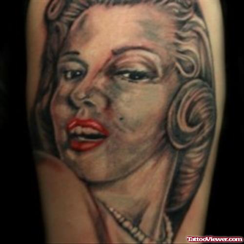 Marilyn Monroe Face Tattoo