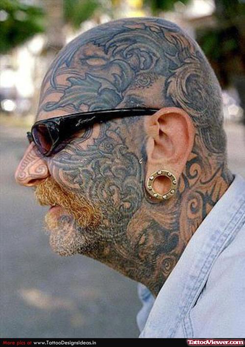 Amazing Extreme Face Tattoo For Men