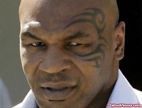 Tribal Tattoo On Mike Tyson Face