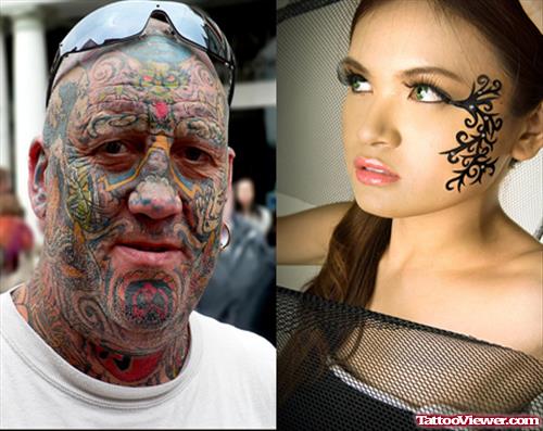 Tribal Face Tattoos For Girls And Men