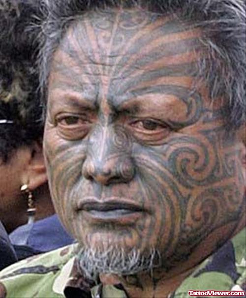 Traditional Tribal Face Tattoo