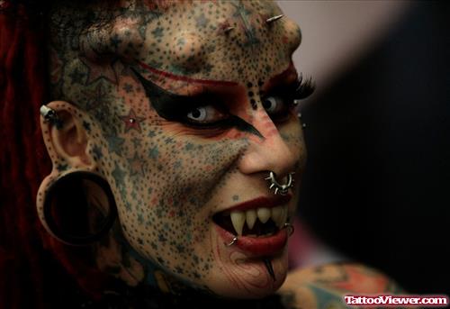 Extreme Stars Vampire Face Tattoo