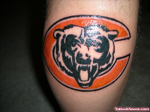 Chicago Bears Face Tattoo