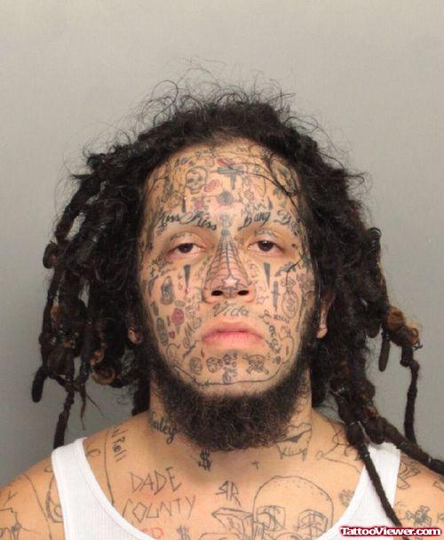 Bad Extreme Face Tattoo