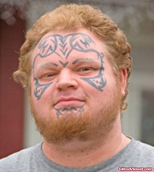 Amazing Tribal Face Tattoo For Men