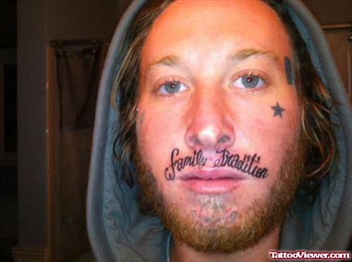 Family Tradition Face Tattoo For Men