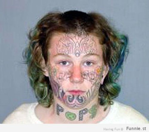 Colored Worst Face Tattoo For Women