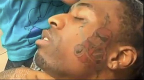 Lil Wayne With Duck Head Face Tattoo