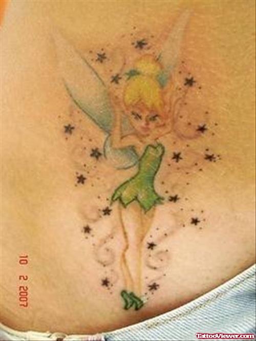 Green Ink Fairy Tattoo
