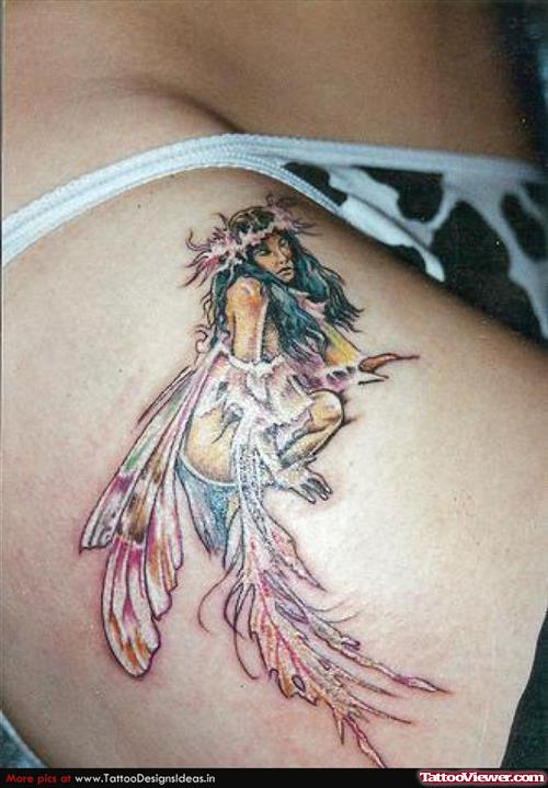 Native Fairy Tattoo On Right Thigh