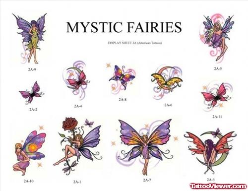 Butterflies And Fairy Tattoos Designs
