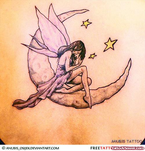 Moon Stars And Fairy Tattoo