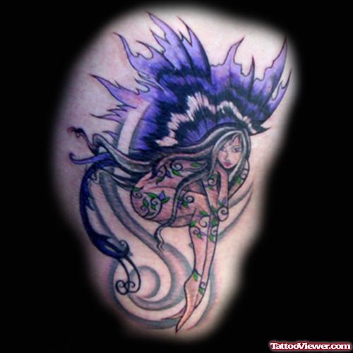 Purple Ink Fairy Tattoo
