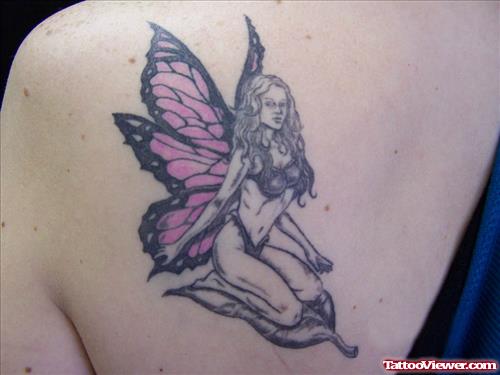 Amazing Outline Fairy Tattoo Design