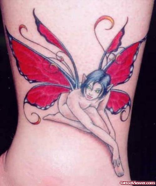 Red Winged Fairy Tattoo