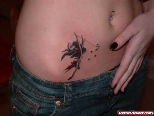 Fairy Tribal Tattoo On Hip For Girls