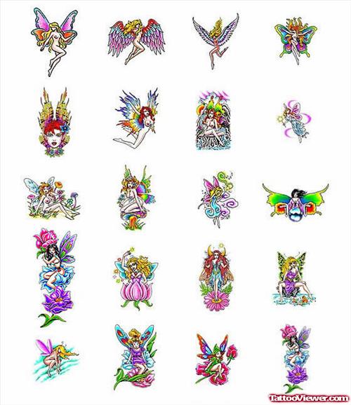 Beautiful Colored Fairy Tattoos Designs