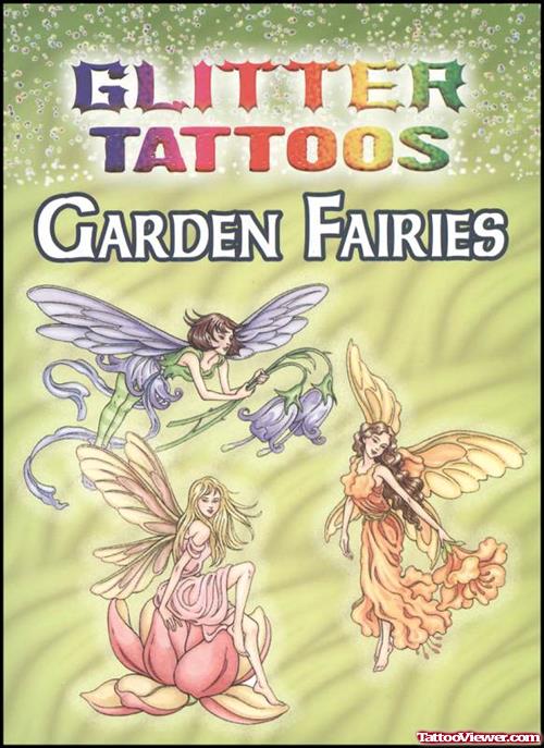 Colored Glitter Fairy Tattoos Designs