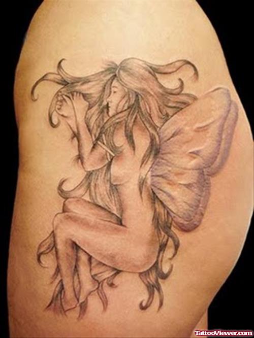Purple Winged Fairy Tattoo
