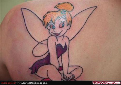 Beautiful Fairy Tattoo On Back Shoulder