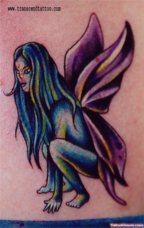 Colored Ink Gothic Fairy Tattoo