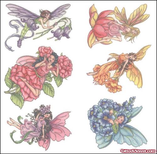 Colored Fairy Tattoo Designs