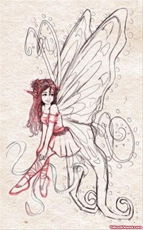 Fairy Girl Tattoo Design For Girls